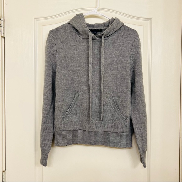 Tommy Hilfiger Women Grey Knit Hoodie Sweater Size M - Picture 1 of 5